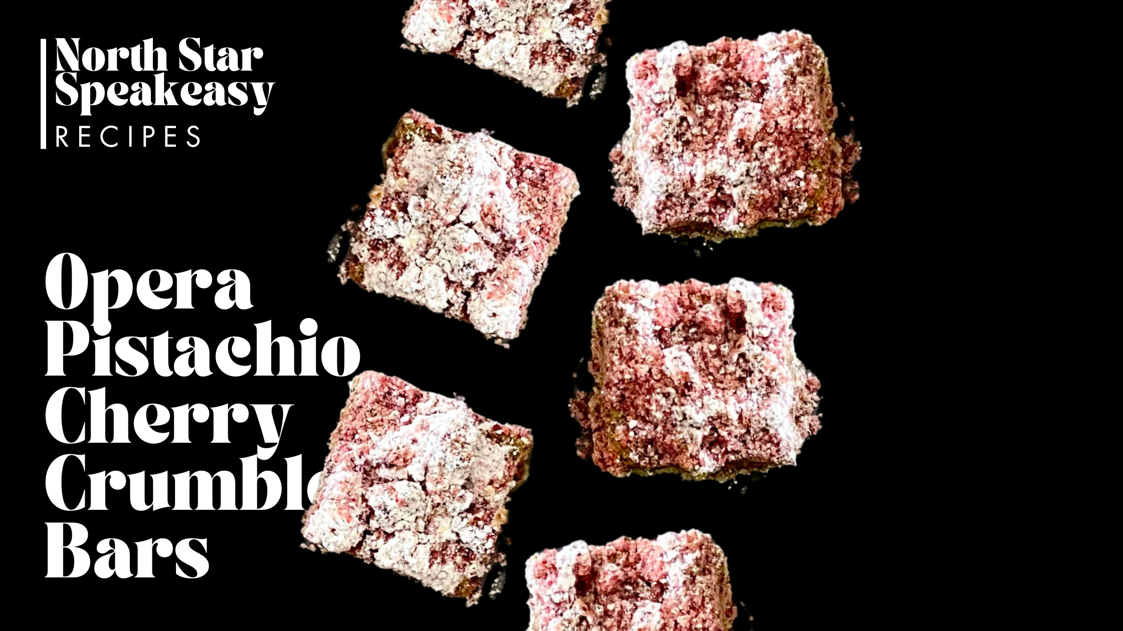 Opera Pistachio Bars with Cherry Crumble